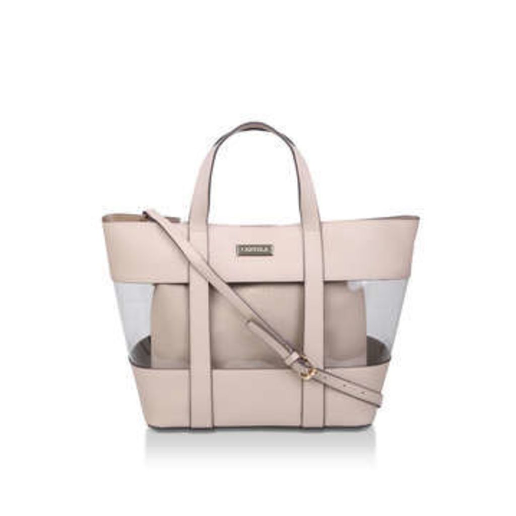 Carvela Perspex Tote With Pouch - Nude Perspex Tote Bag