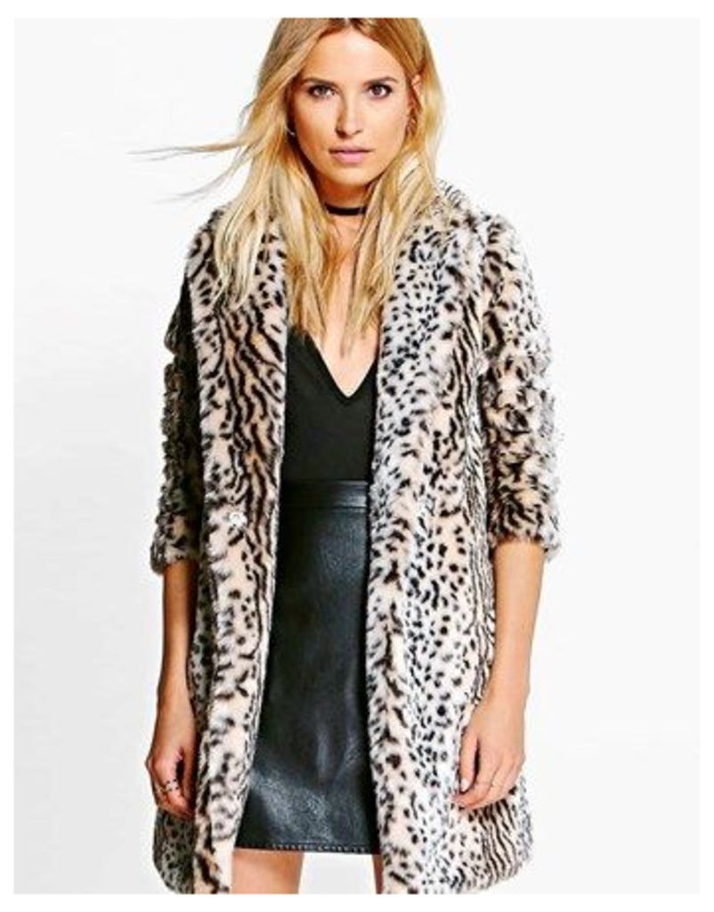 Boohoo Leopard Faux Fur Jacket