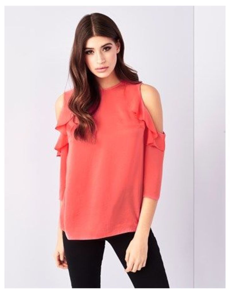 Lipsy Cold Shoulder Ruffle Top