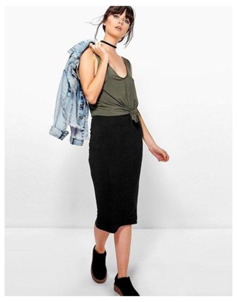 Boohoo Basic Jersey Midi Skirt