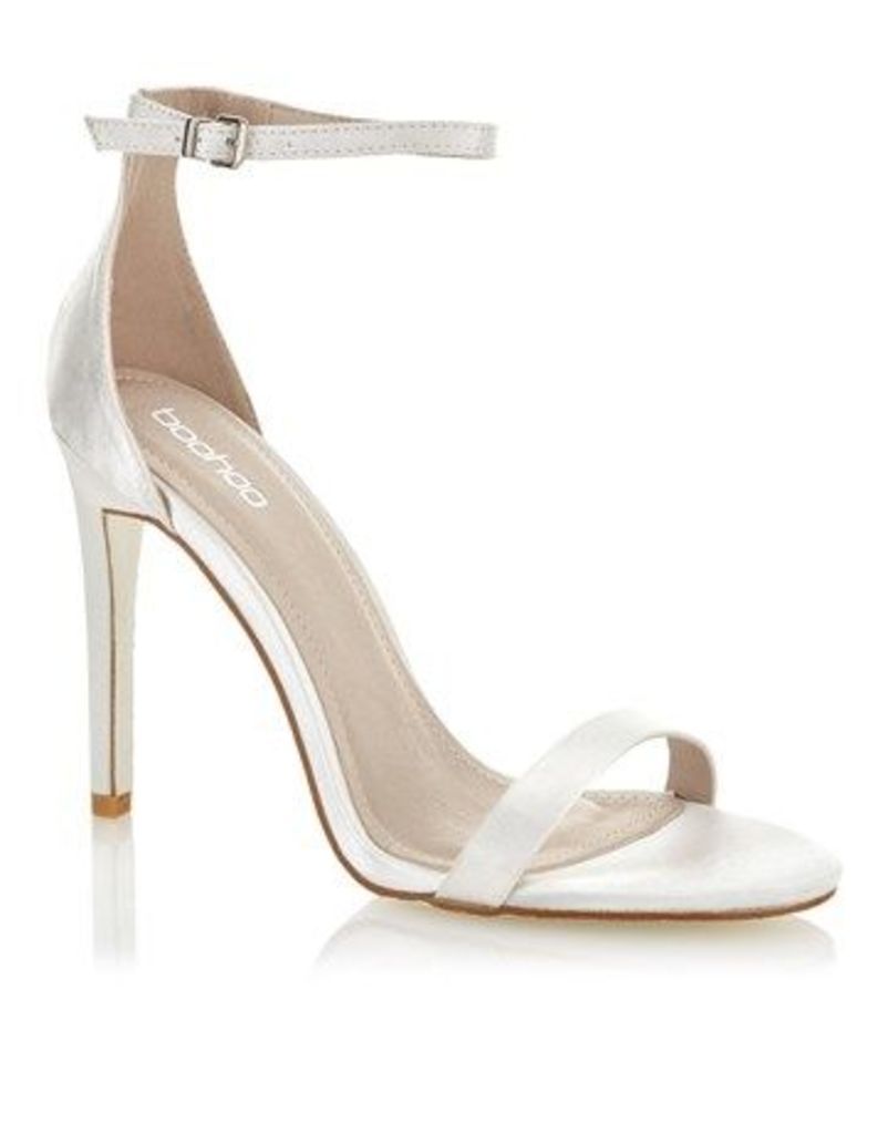 Boohoo Glitter Sole Barely There Satin Sandals