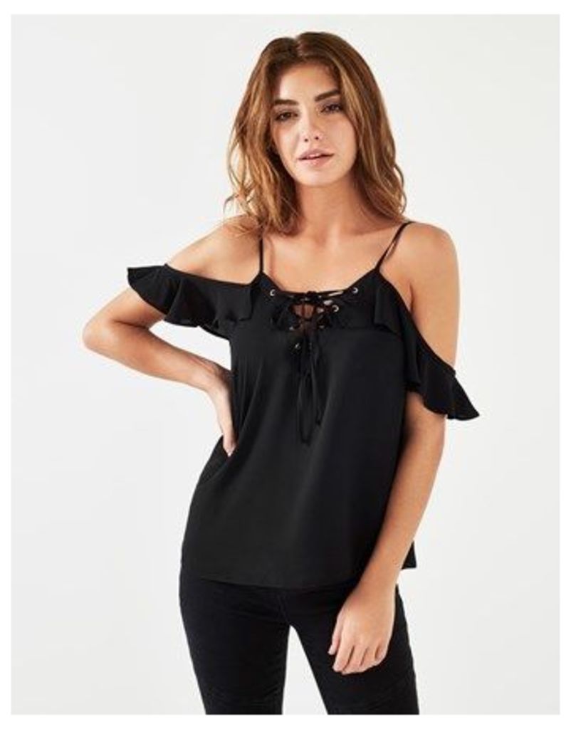Lipsy Lace Up Cold Shoulder Cami Top