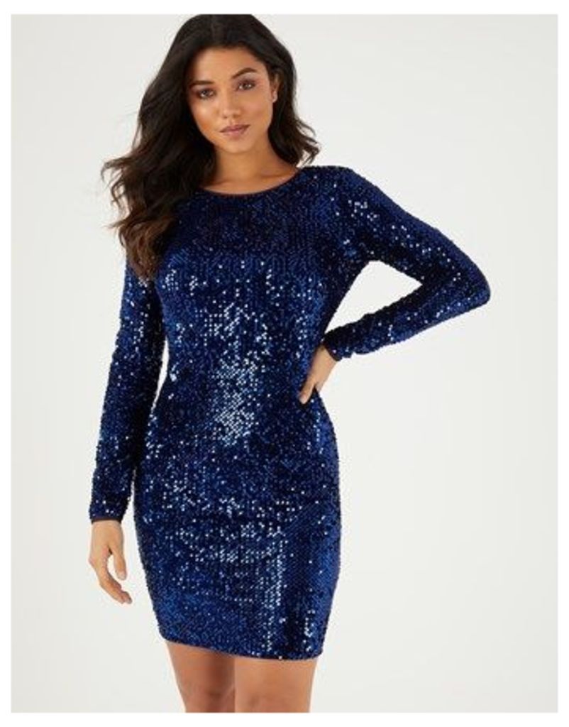 Lipsy All Over Sequin Long Sleeve Bodycon Dress