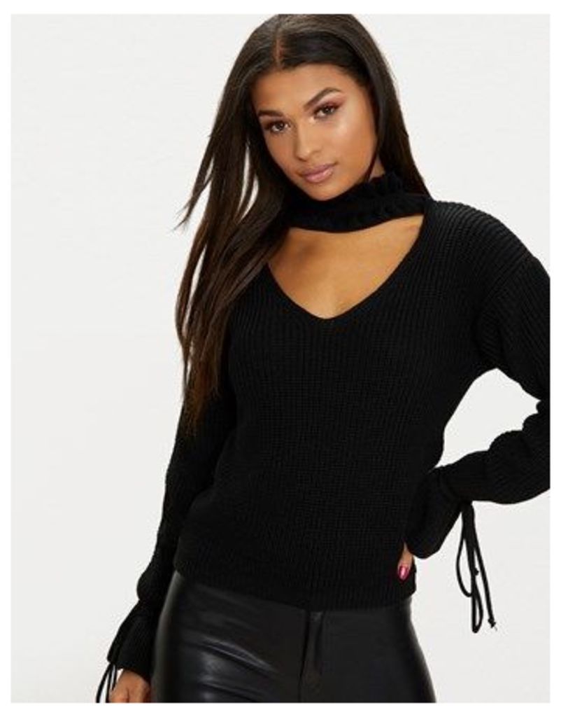 Prettylittlething Knitted Frill Collar Jumper