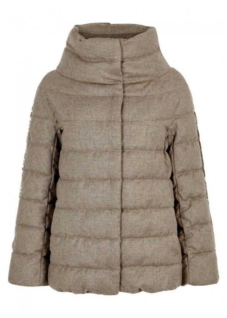 Herno Quilted Glitter-effect Wool Blend Jacket