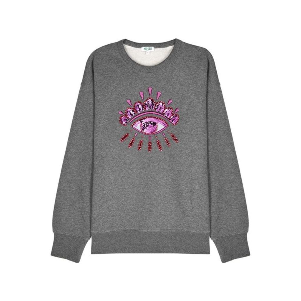 Kenzo Eye-appliquÃ©d Cotton Sweatshirt