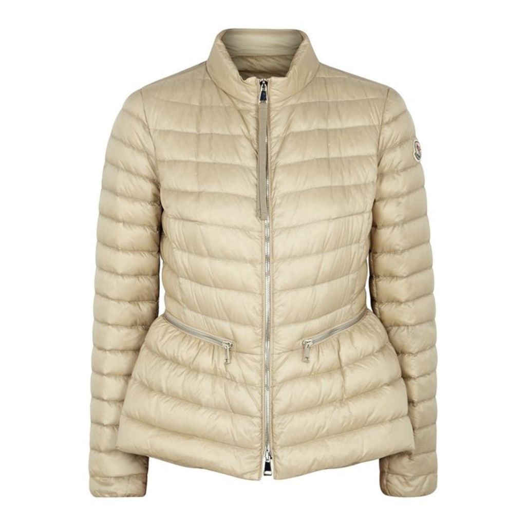 Moncler Agate Ecru Quilted Shell Jacket