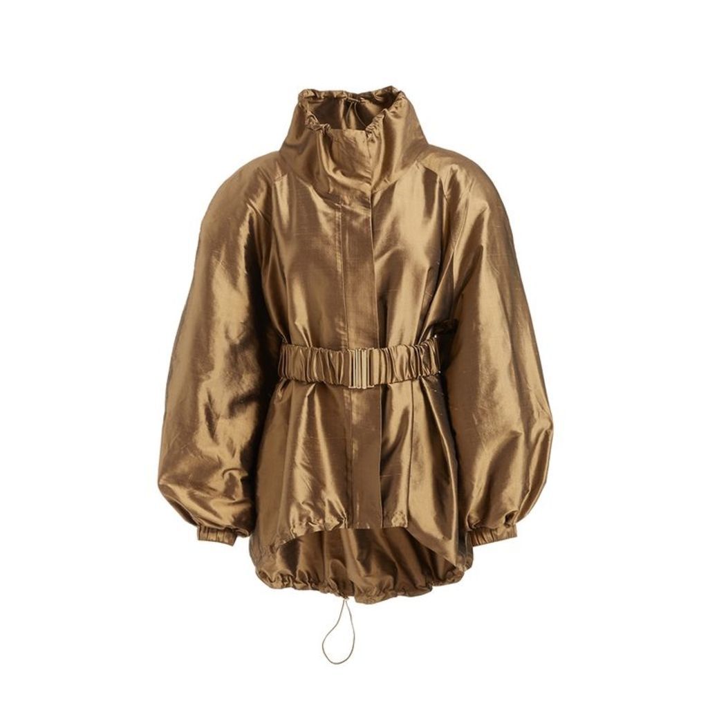 WtR Massine Gold Oversized Belted Silk Jacket