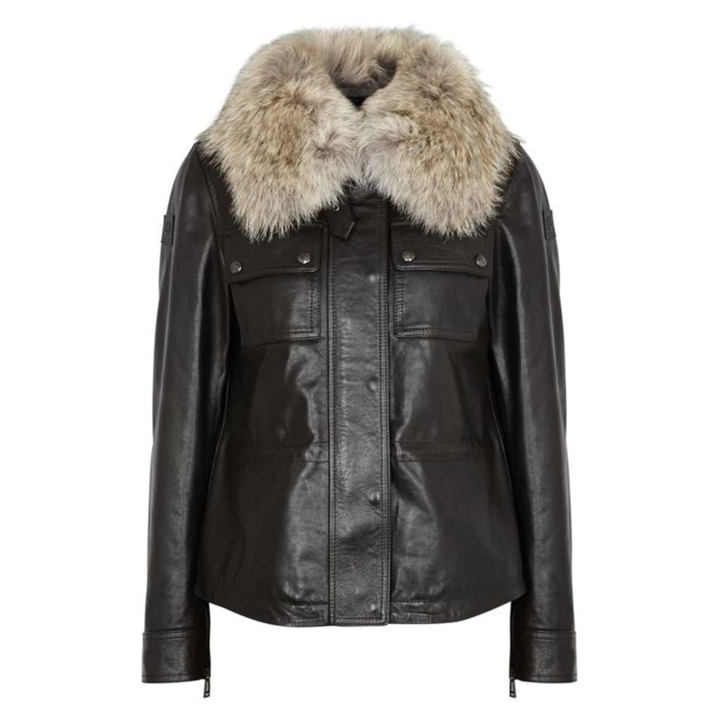 Belstaff Ocelot 2.0 Fur-trimmed Leather Jacket