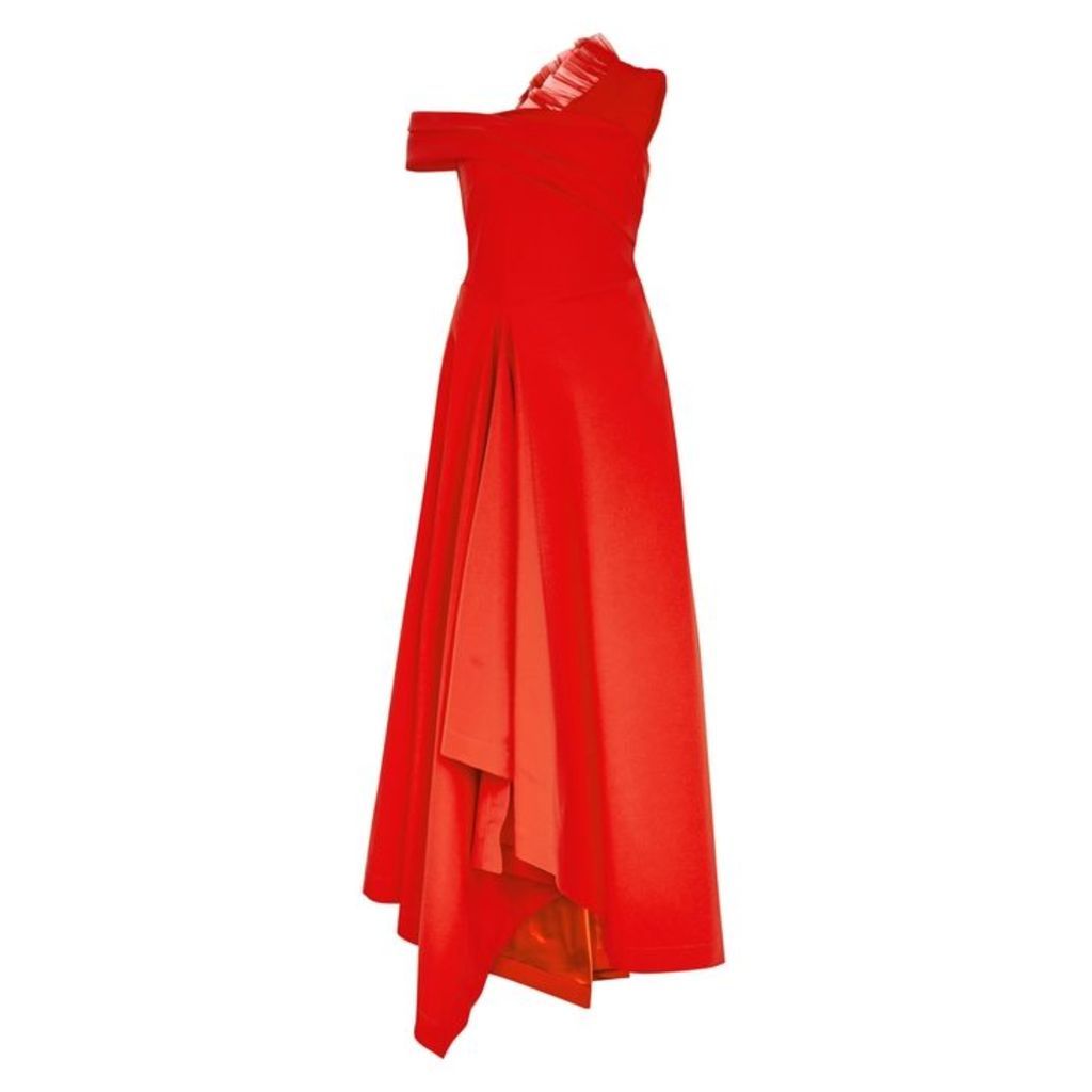 Preen By Thornton Bregazzi Carol Red Tulle-embellished Gown