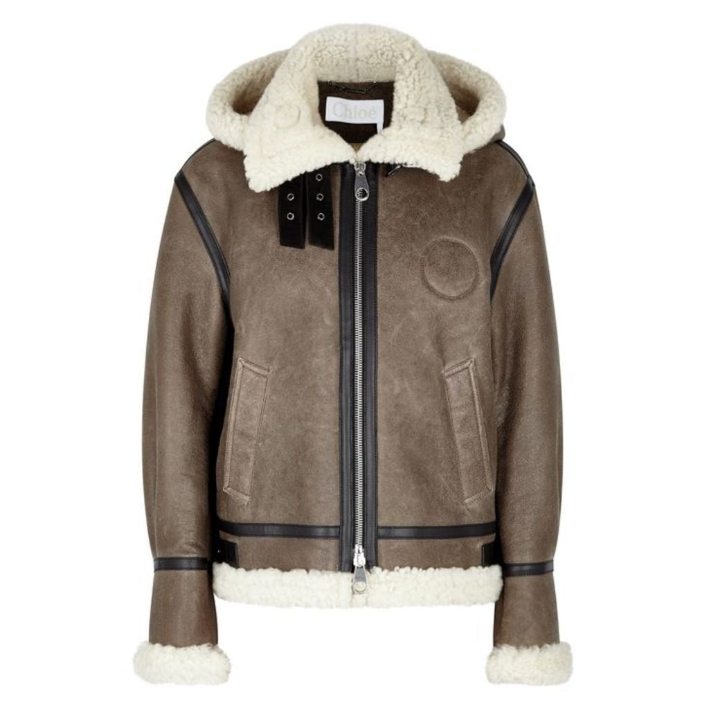 ChloÃ© Shearling-lined Leather Aviator Jacket
