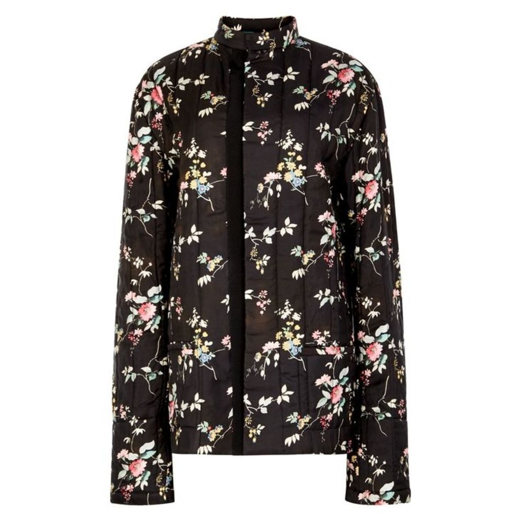 Haider Ackermann Floral-print Quilted Satin-twill Jacket