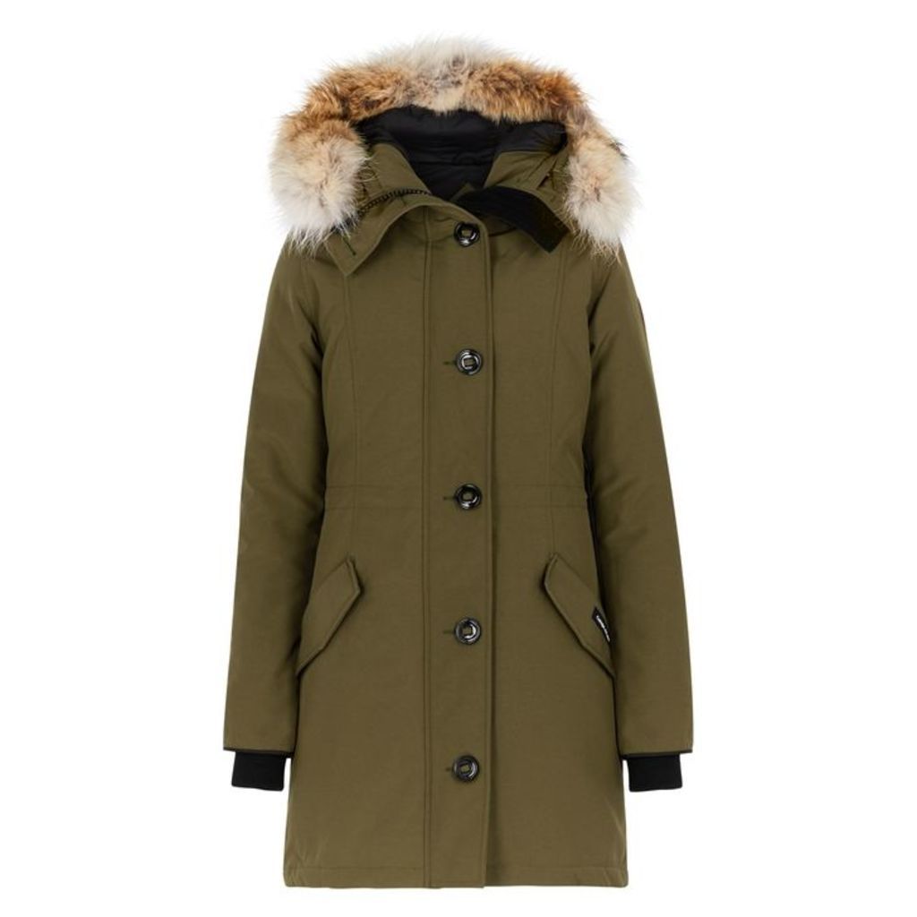 Canada Goose Rossclair Army Green Fur-trimmed Parka