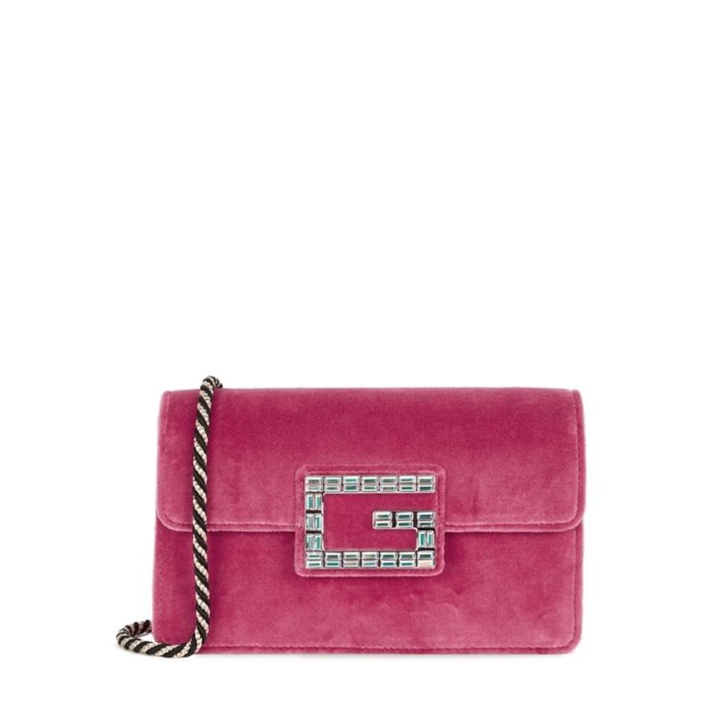 Gucci Broadway Pink Velvet Shoulder Bag