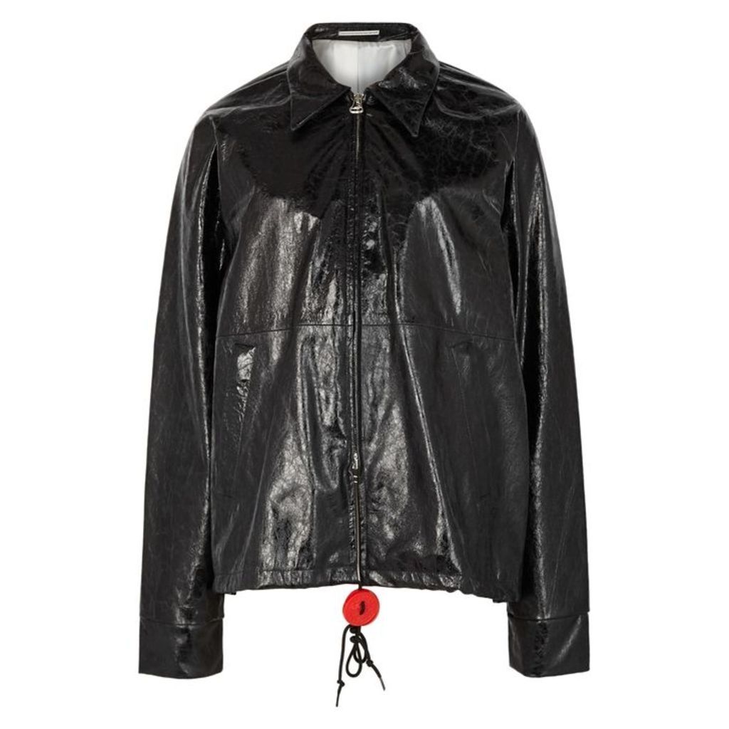 WESTLEY AUSTIN Black Cracked Leather Jacket