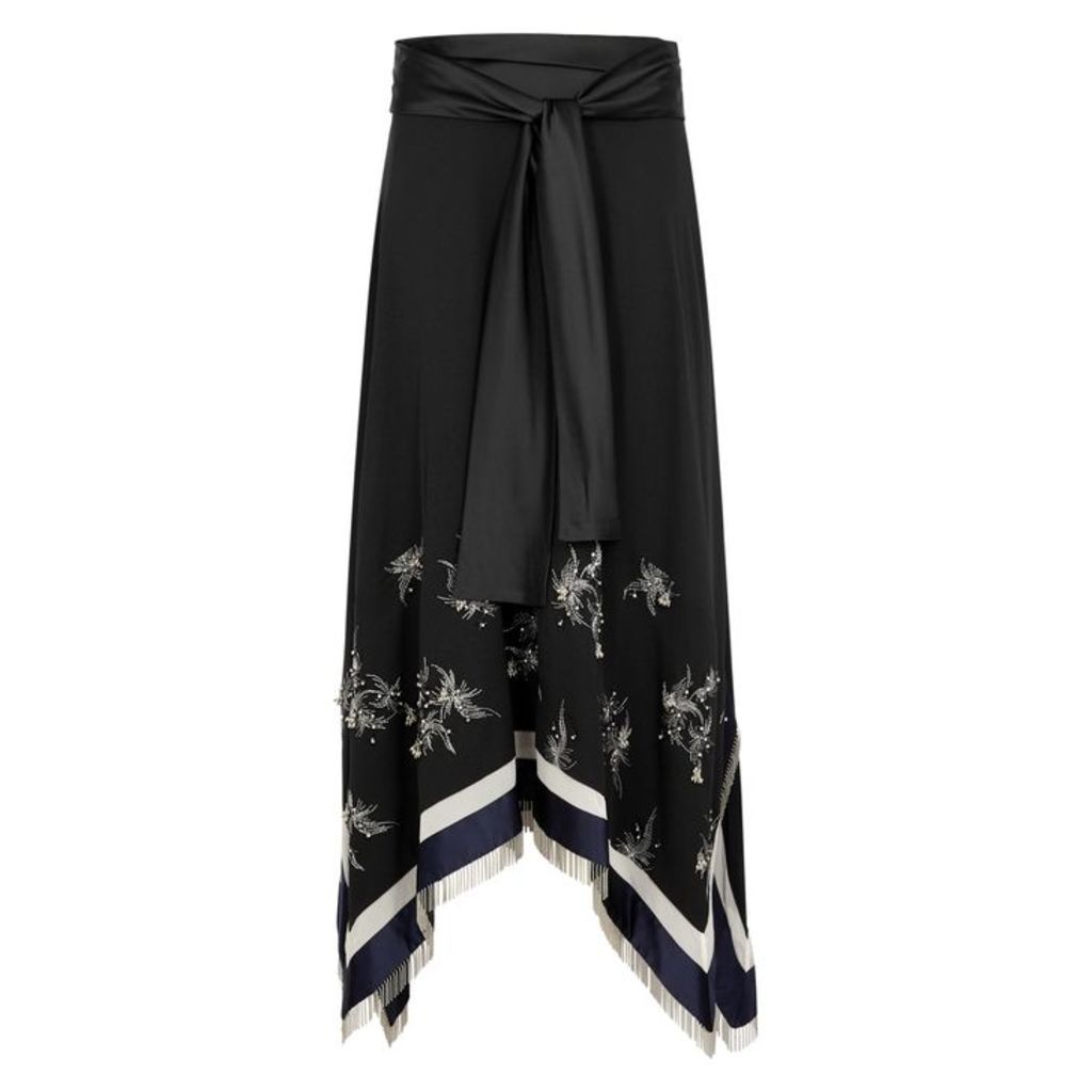 3.1 Phillip Lim Black Embellished Midi Skirt
