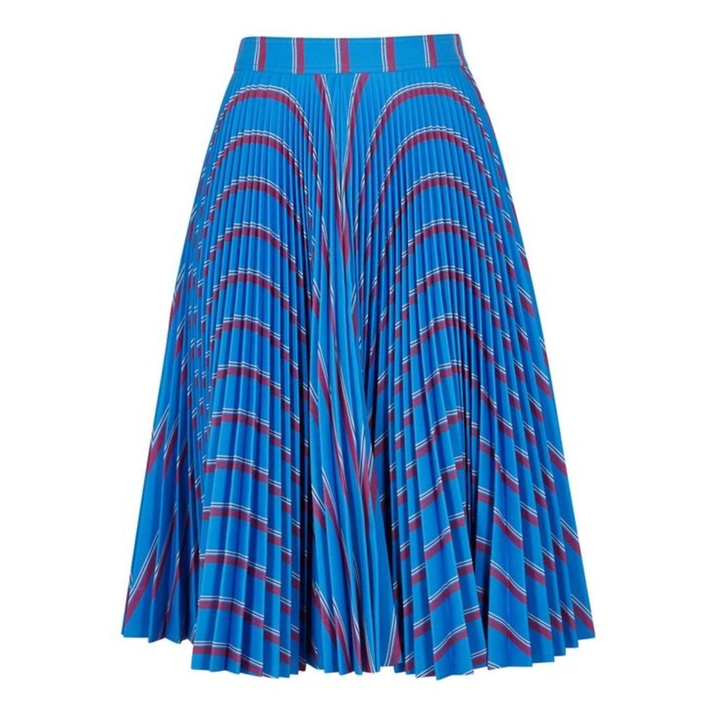 Calvin Klein 205W39NYC Blue Striped Pleated Skirt