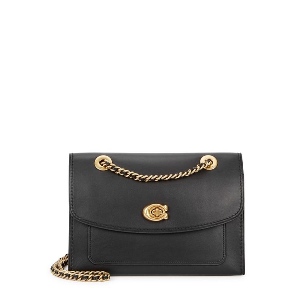 Coach Parker Black Leather Shoulder Bag