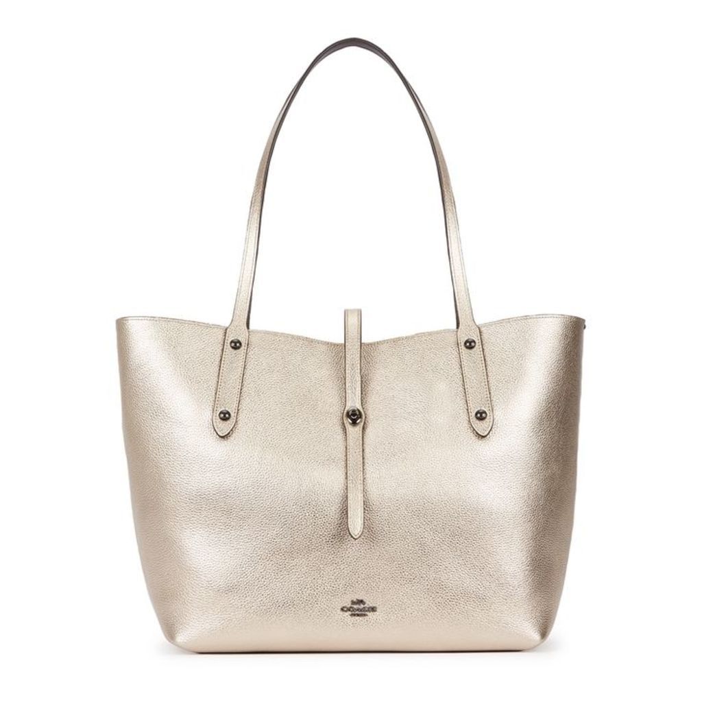 Coach Market Gold Pebbled Leather Tote