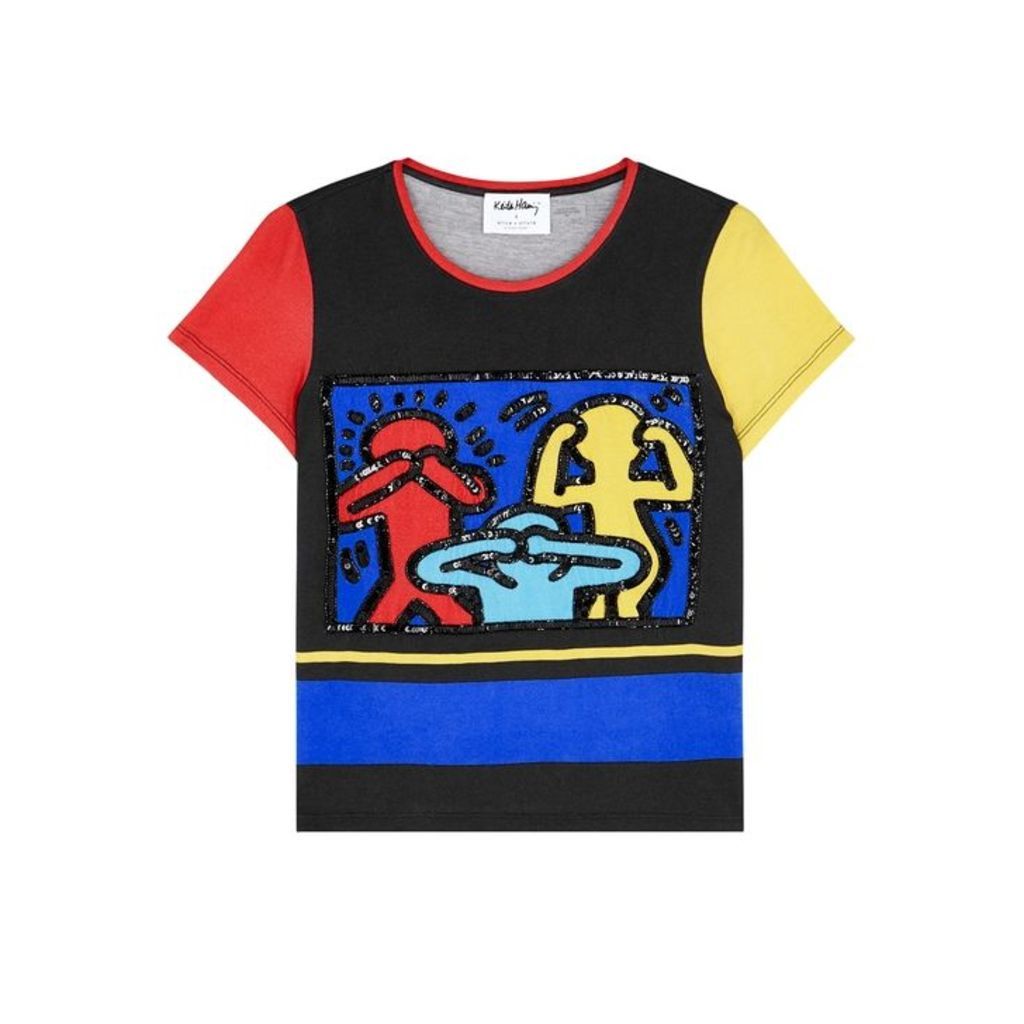 Alice + Olivia AO X Keith Haring Rylyn Cotton T-shirt