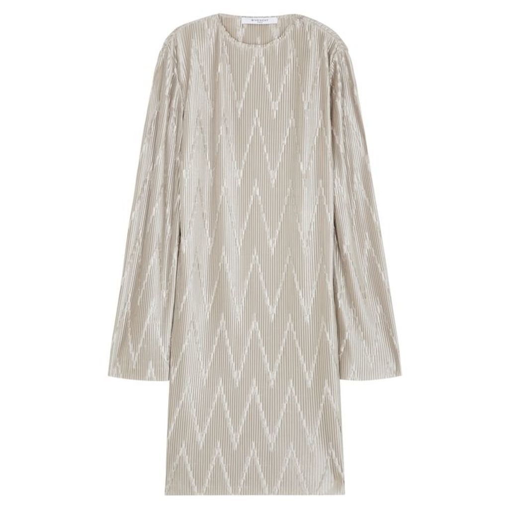 Givenchy Silver Pleated Stretch-satin Dress