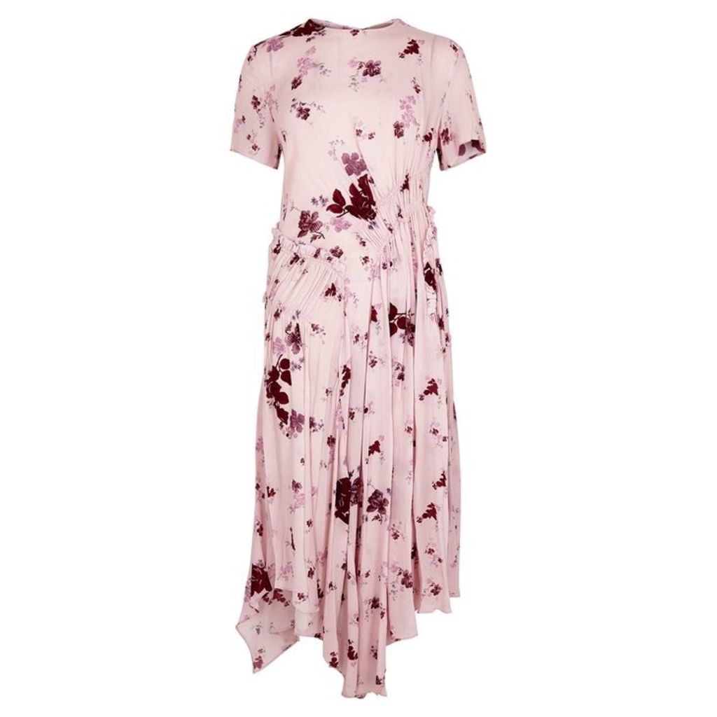 Preen Line Pink Floral-print Asymmetric Dress