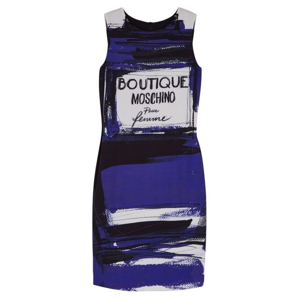 Boutique Moschino Blue Perfume-print Dress