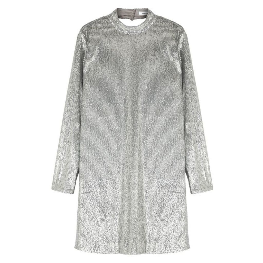 SamsÃ¸e & SamsÃ¸e Theta Silver Sequinned Dress