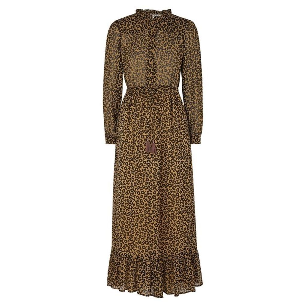 Sea NY Lottie Leopard-print Georgette Dress