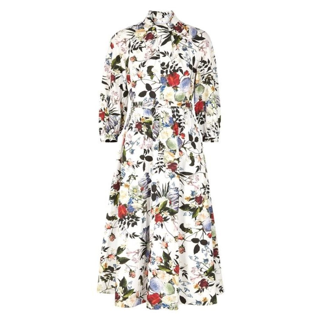 Erdem Adrienne Floral-print Cotton Midi Dress