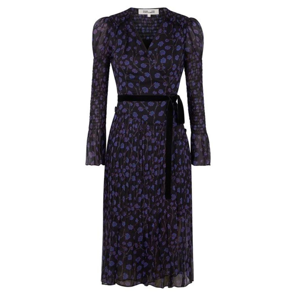 Diane Von Furstenberg Ani Floral-print Silk Midi Wrap Dress