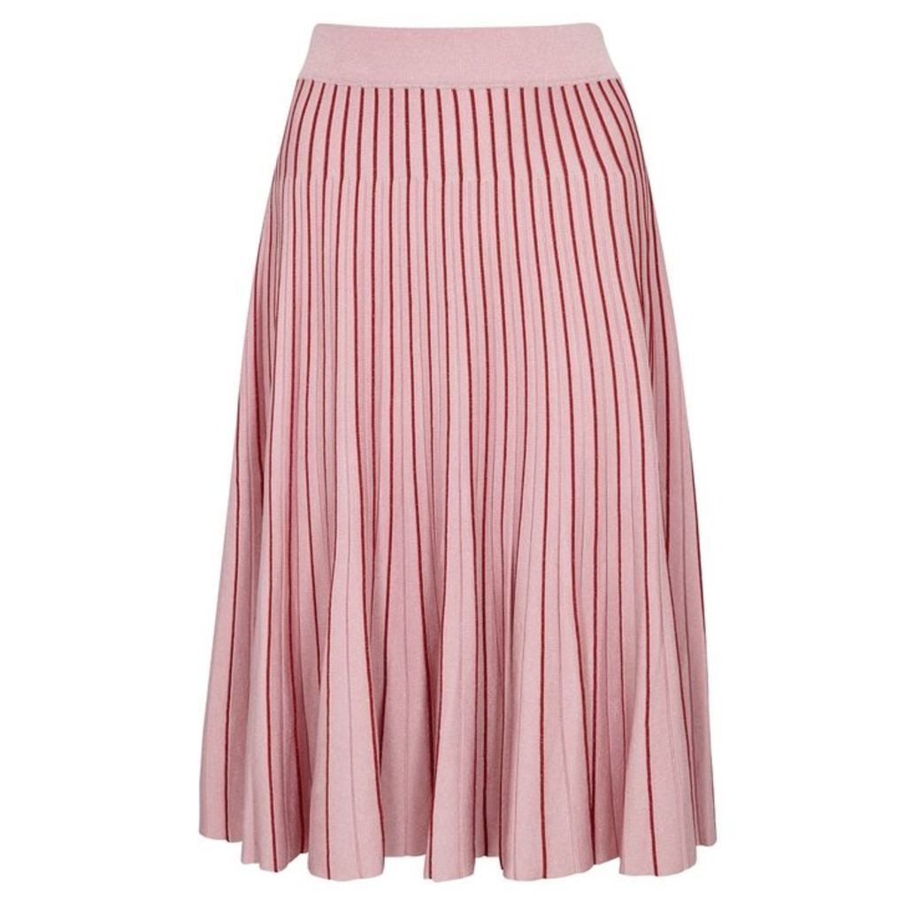 Jonathan Simkhai Pink Pleated Stretch-knit Skirt