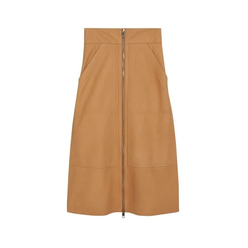 Burberry Lambskin High-waisted Skirt
