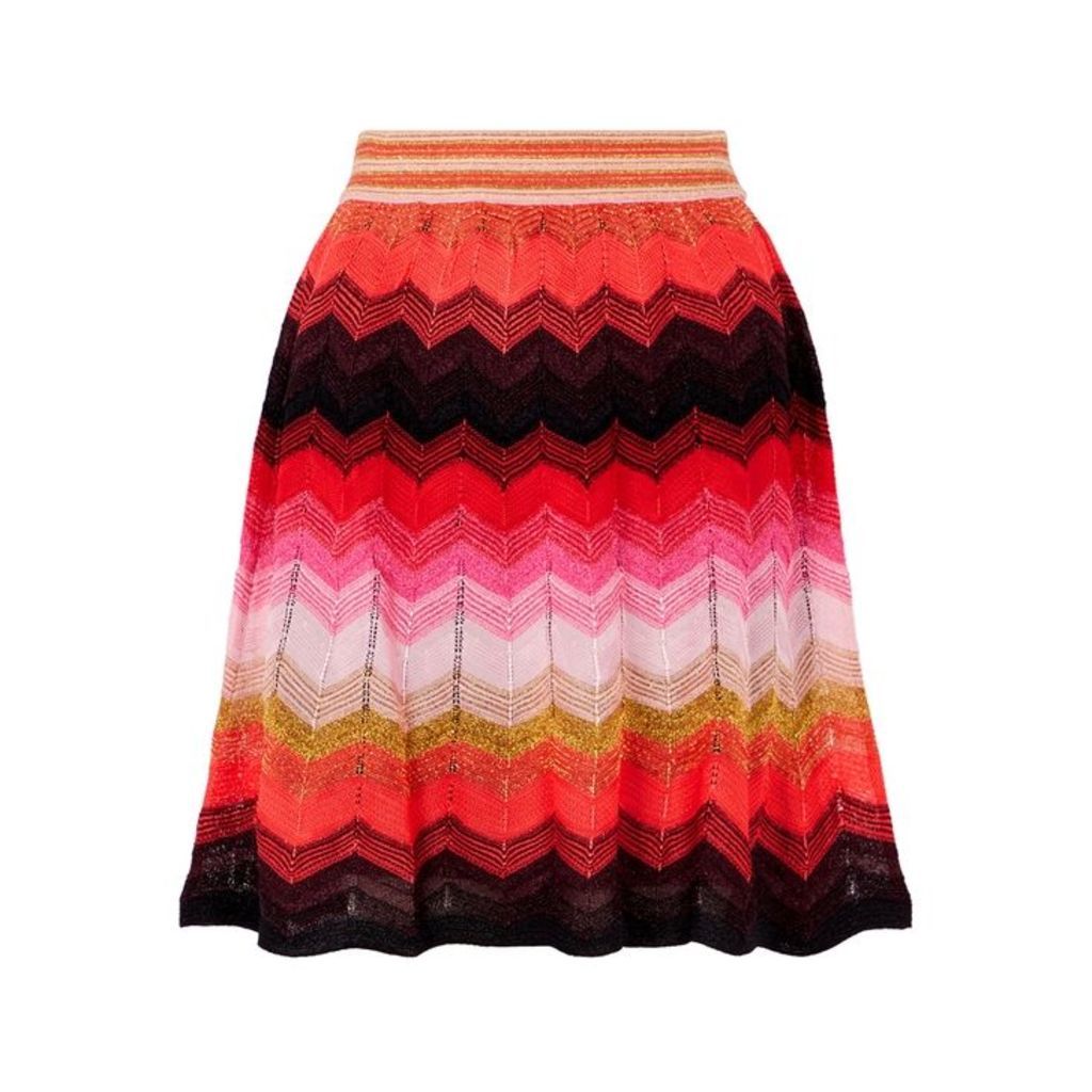 M Missoni Zigzag Metallic-knit Skirt