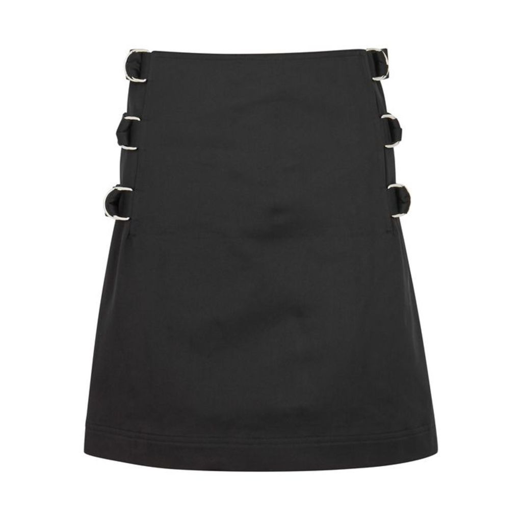Helmut Lang Buckle-embellished Twill Mini Skirt