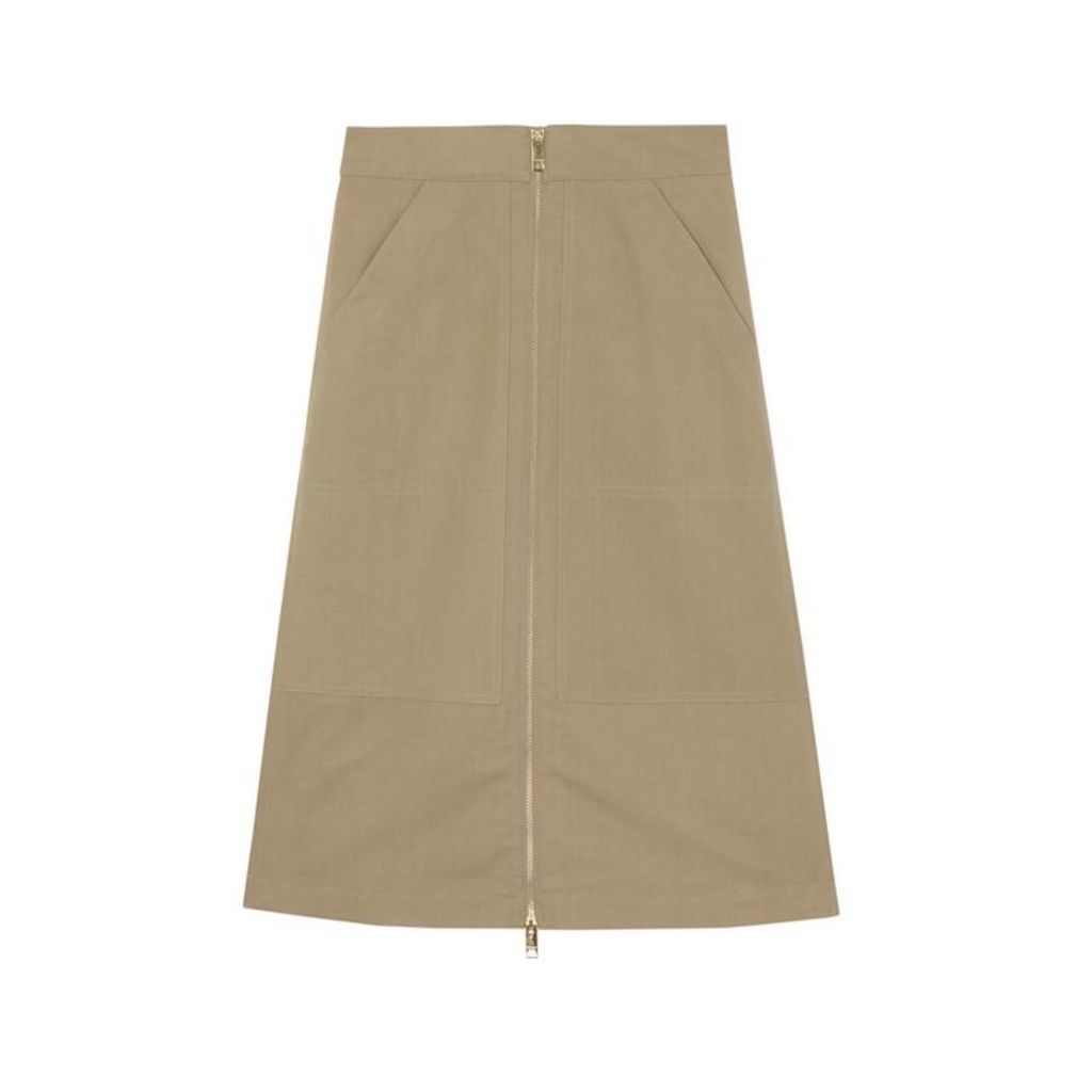 Burberry Cotton Silk High-waisted Skirt
