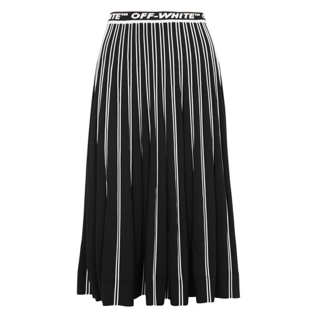 Off-White Black Striped Stretch-knit Skirt