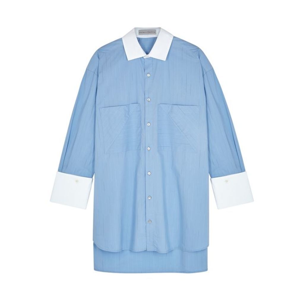 Palmer//harding Blue Pinstriped Cotton Shirt