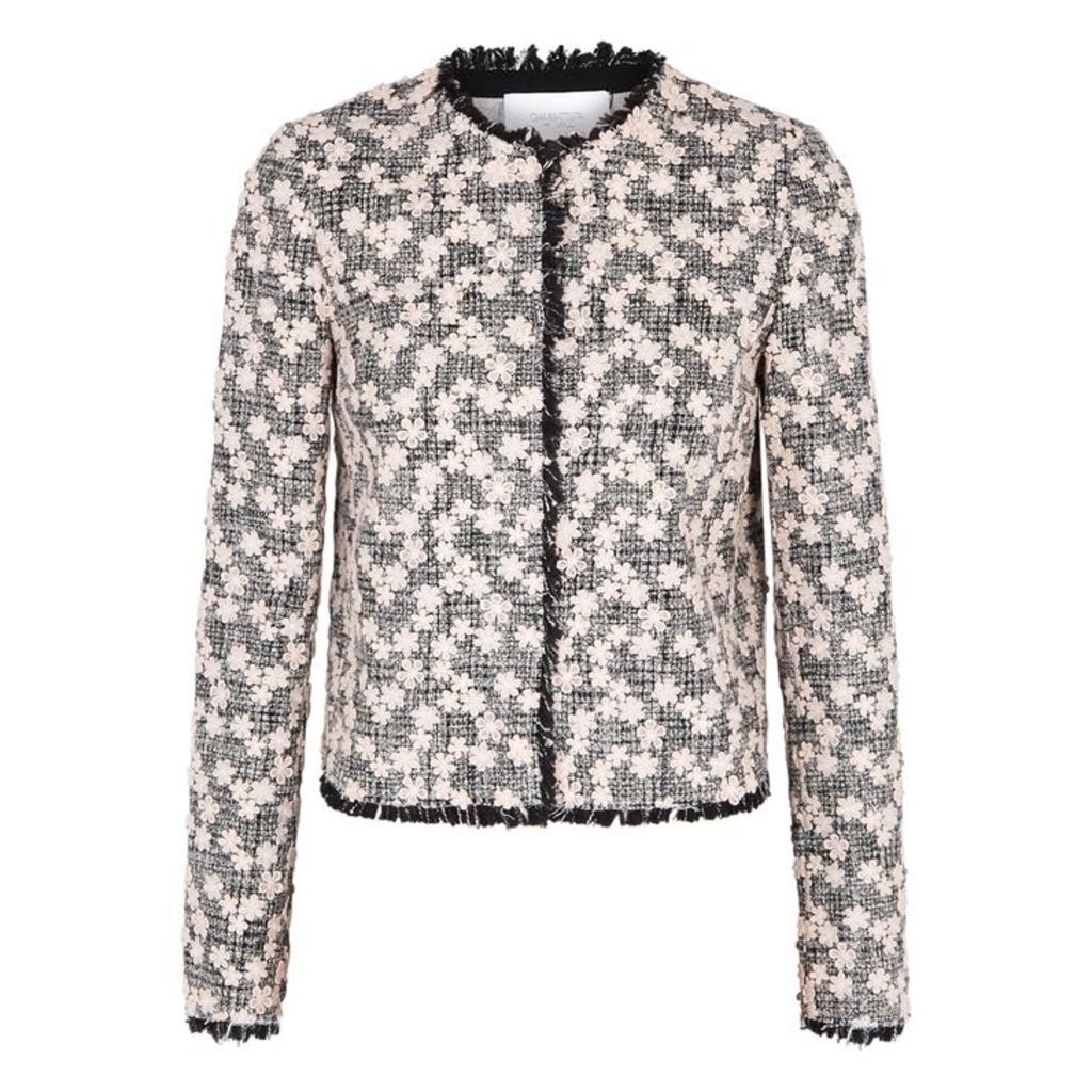 Giambattista Valli Floral-appliquÃ©d Tweed Jacket