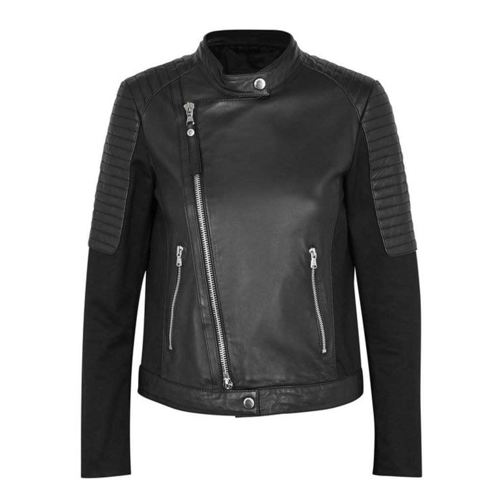Emporio Armani Black Leather Biker Jacket
