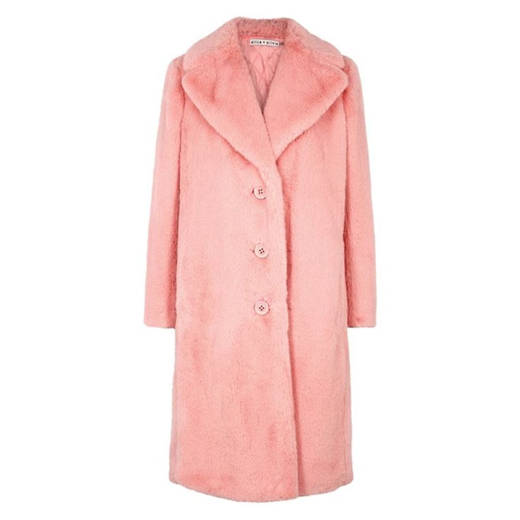 Alice + Olivia Foster Pink Faux Fur Coat