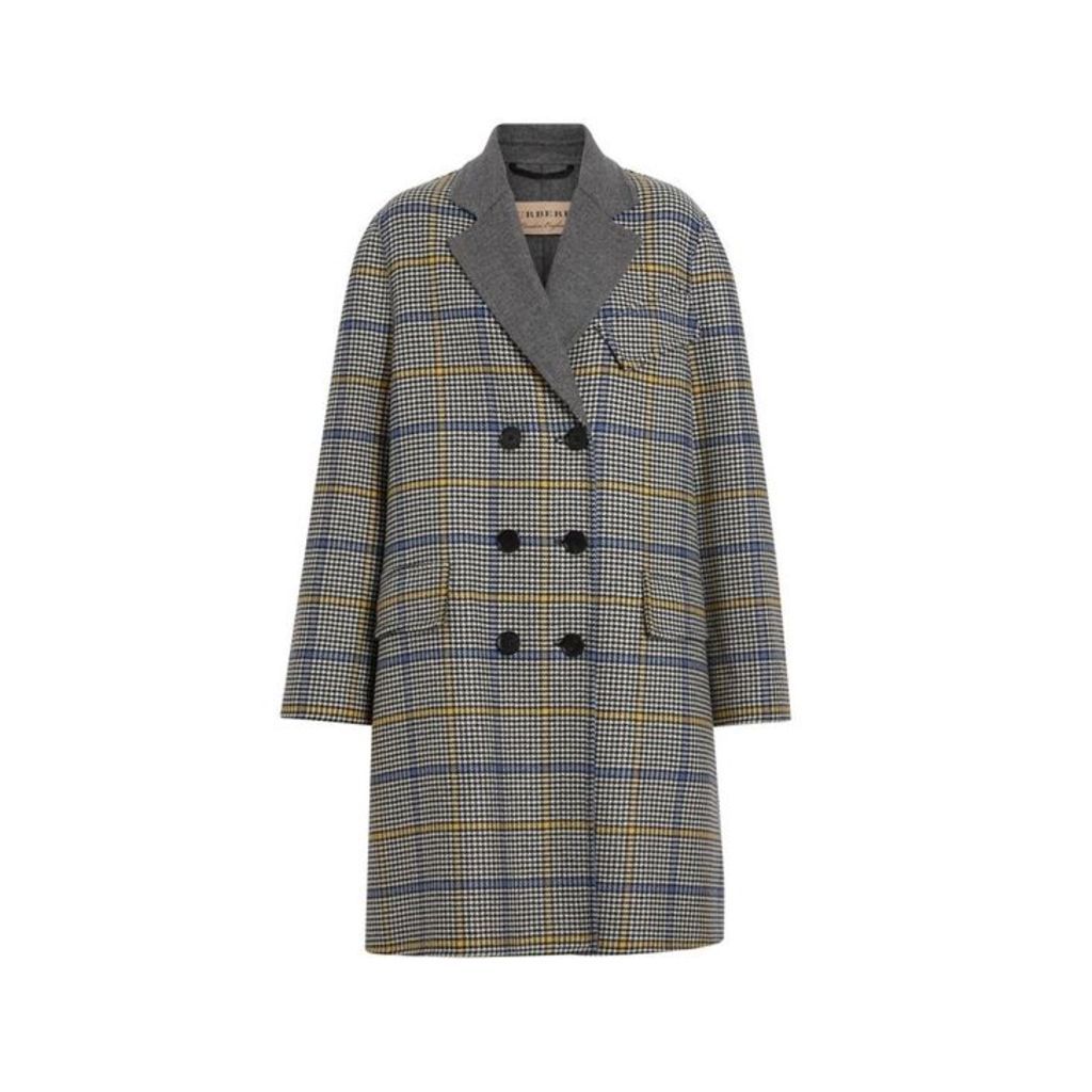 Burberry Double-faced Check Wool Cashmere Coat