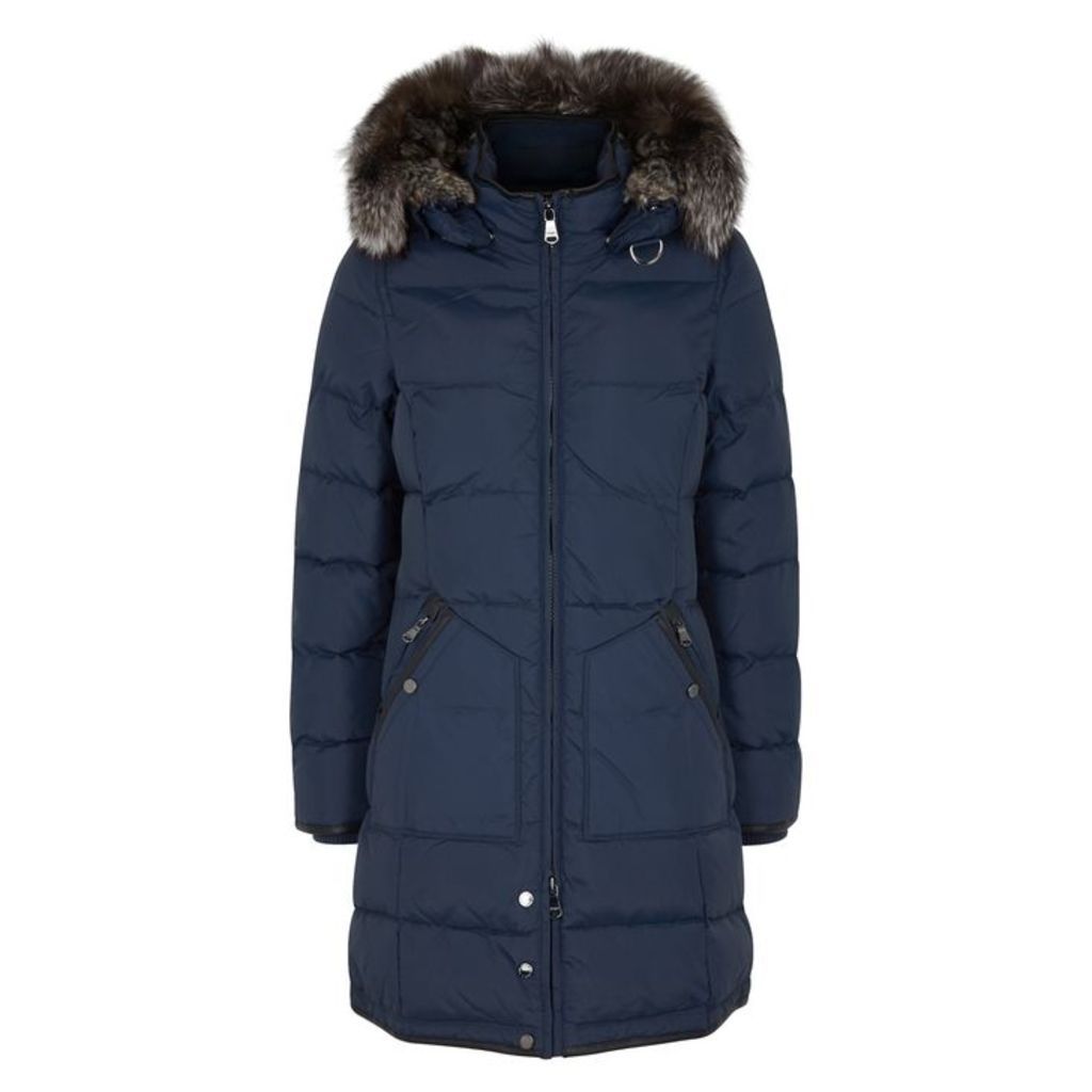 Pajar Panther Navy Fur-trimmed Shell Coat
