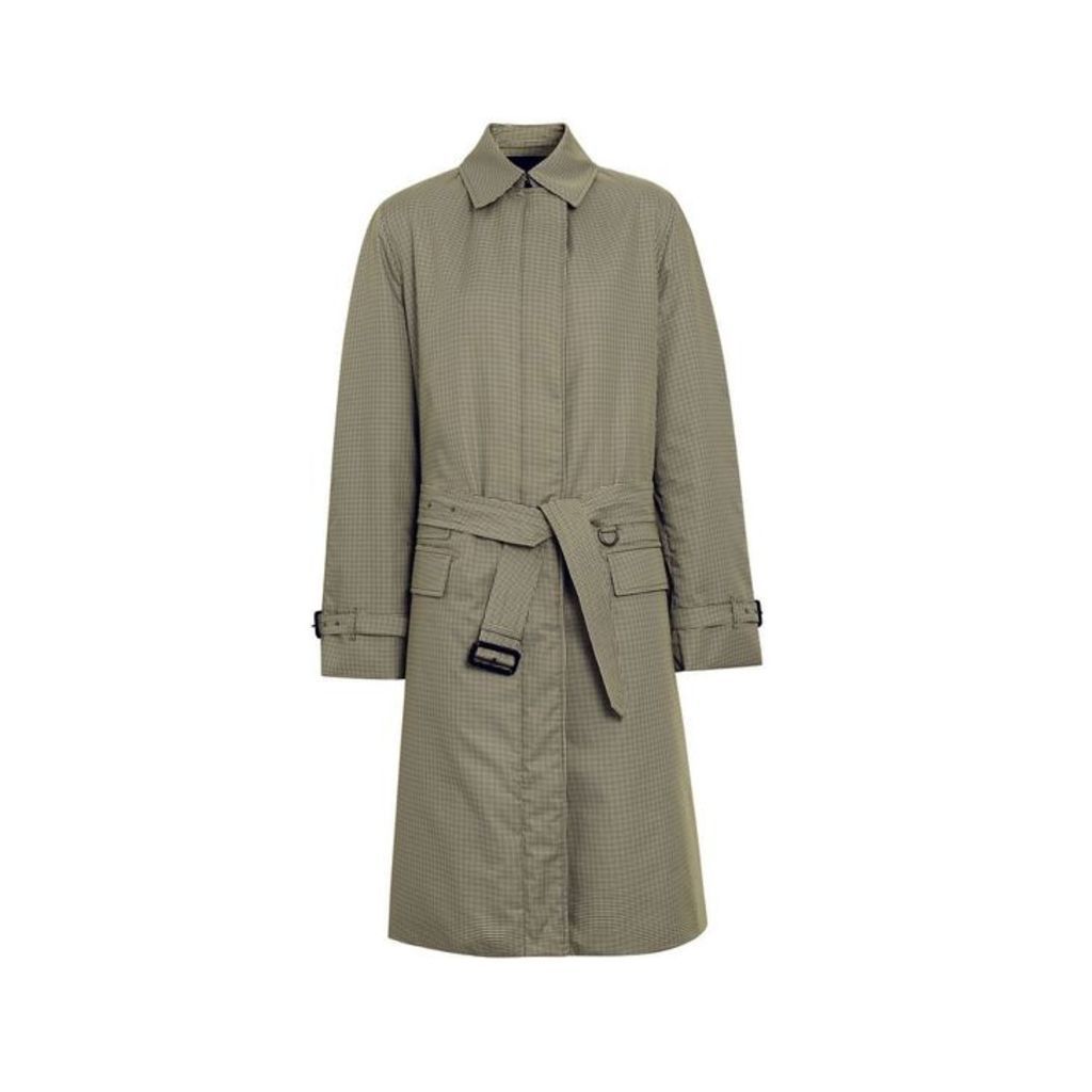 Burberry Puppytooth Check Belted Car Coat