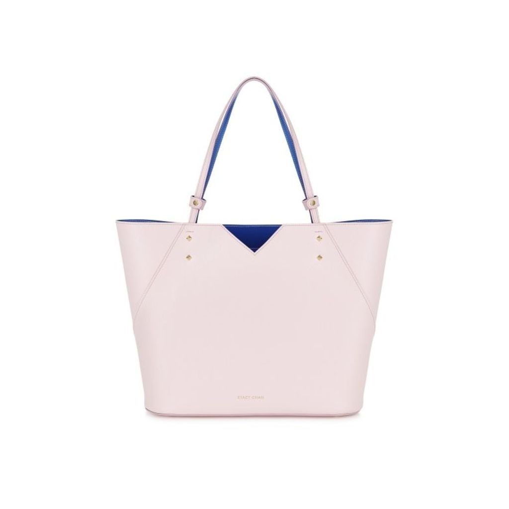 Stacy Chan London Veronica Tote In Peony Saffiano Leather