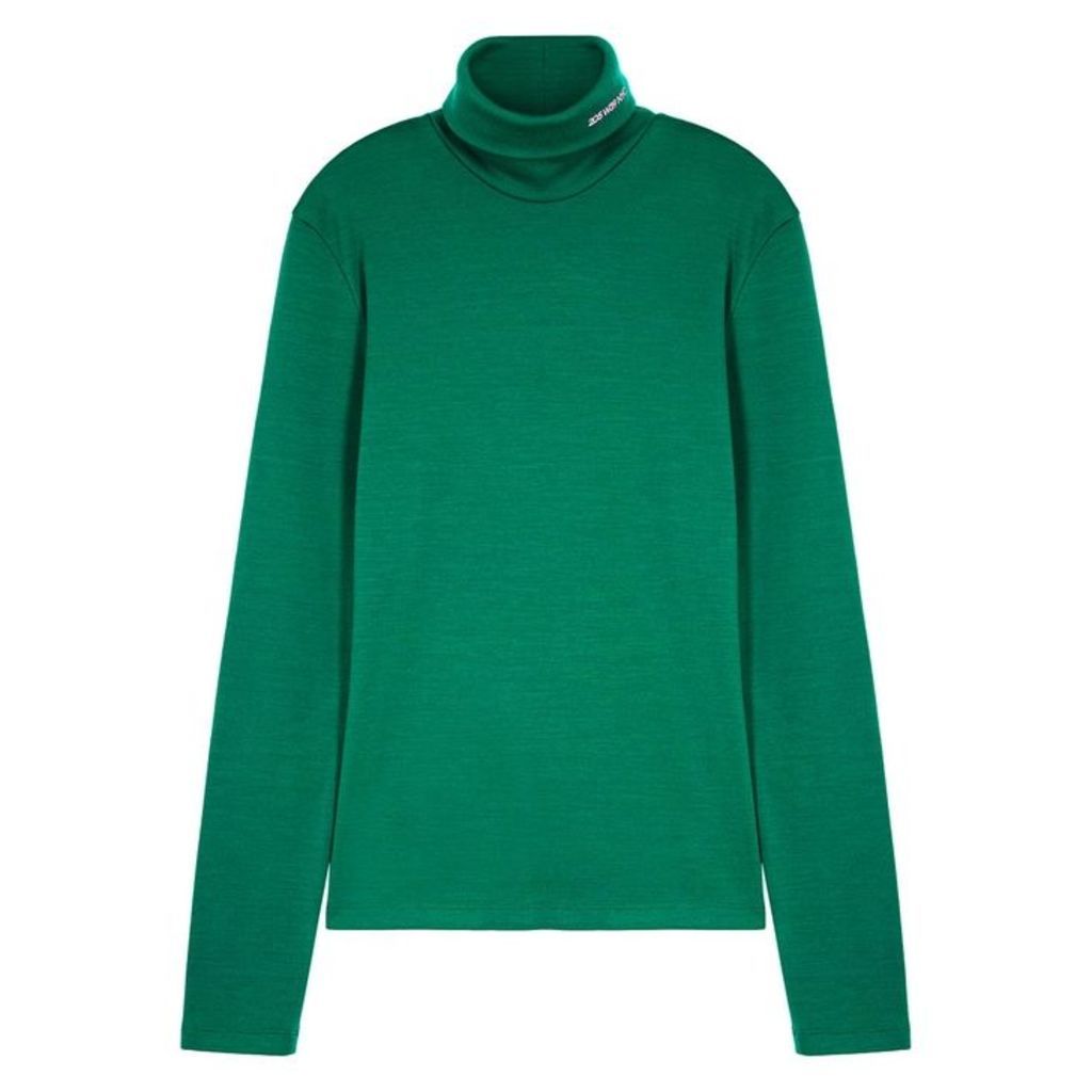 Calvin Klein 205W39NYC Green Roll-neck Wool Jumper