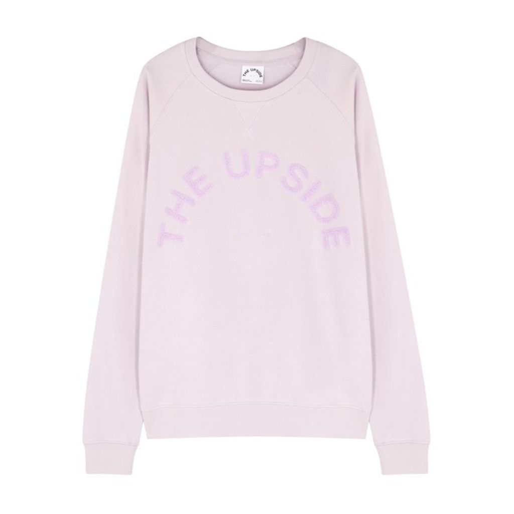 The Upside Lilac Logo-appliquÃ©d Cotton Sweatshirt