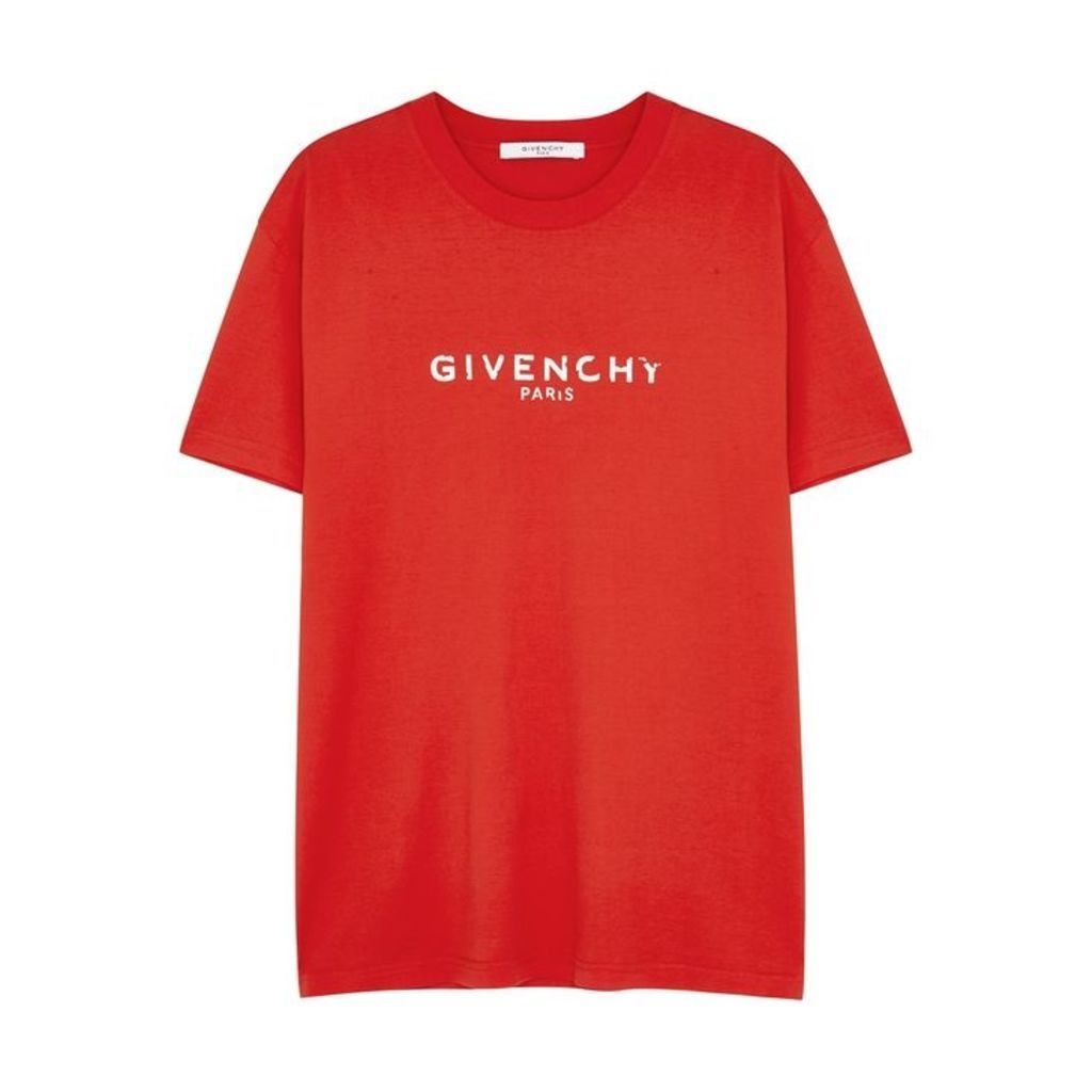 Givenchy Red Logo-print Cotton T-shirt