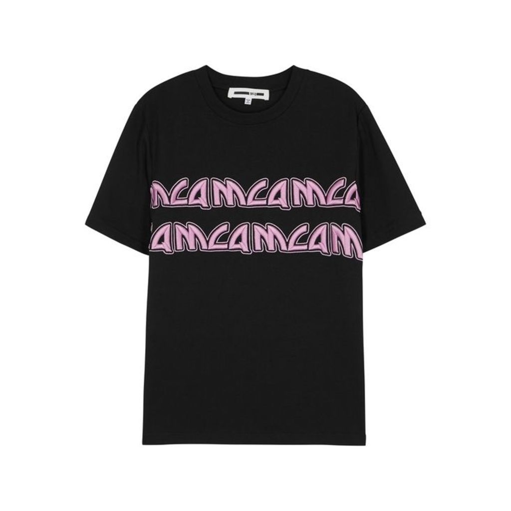 McQ Alexander McQueen Black Logo-embroidered Cotton T-shirt