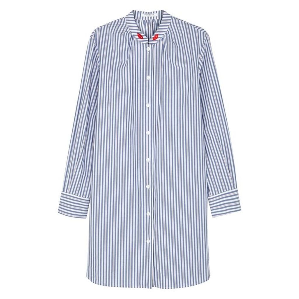 VIVETTA Faenza Striped Cotton Shirt Dress